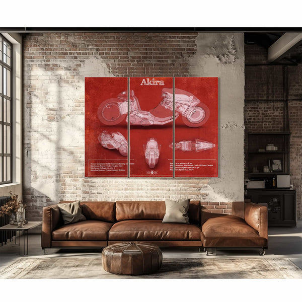 Akira Blueprint Vintage Motorcycle Print