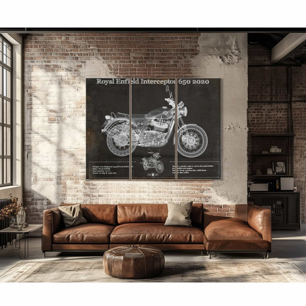 Royal Enfield Interceptor 650 2020 Blueprint Motorcycle Patent Print