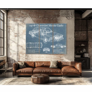 1978 Chevrolet Monte Carlo Blueprint Vintage Auto Patent Print