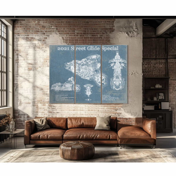 2021 Street Glide Special Blueprint Motorcycle Patent Print