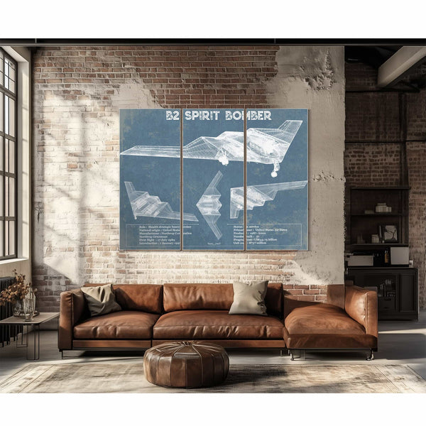 B2 Bomber Patent Blueprint Original Design Wall Art