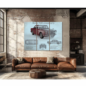 Rover P5b Coupe 1973 Vintage Blueprint Auto Print