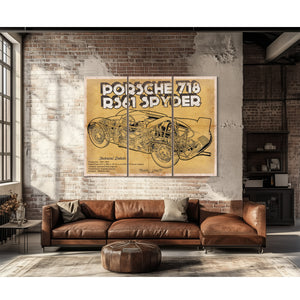 Porsche 718 Spyder Racing Sports Car Print
