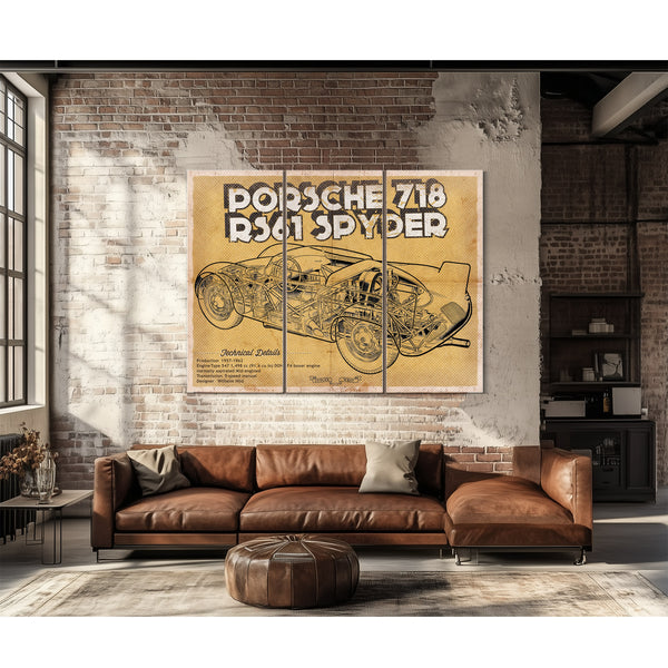 Porsche 718 Spyder Racing Sports Car Print