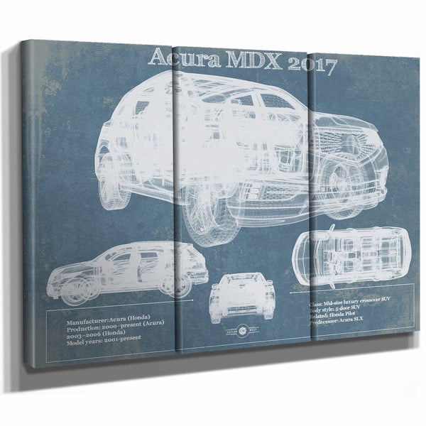 Acura MDX 2017 Vintage Blueprint Auto Print