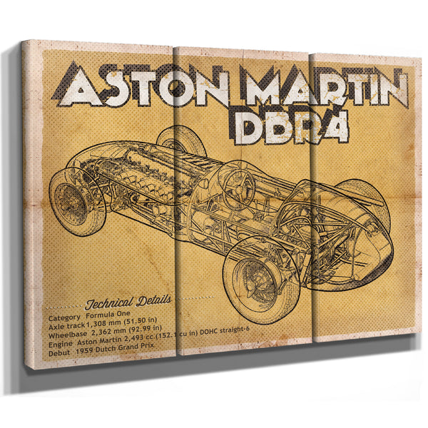 Aston Martin DB9 Blueprint Vintage Auto Print