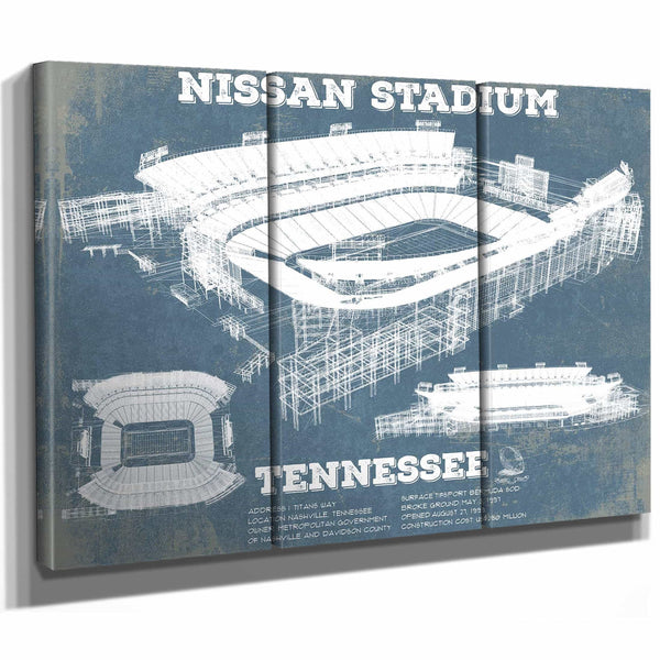 Tennessee Titans Nissan Stadium - Vintage Football Print 4
