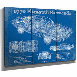 1970 Plymouth Barracuda Original Blueprint Art