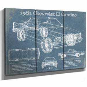 1981 Chevrolet El Camino Vintage Blueprint Auto Print