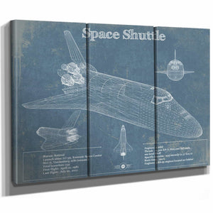 Space Shuttle Aviation Blueprint Print