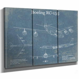 Boeing RC-135 Aviation Blueprint Print - Custom Pilot Name Can Be Added