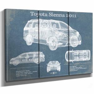 Toyota Sienna 2011 Blueprint Vintage Auto Print