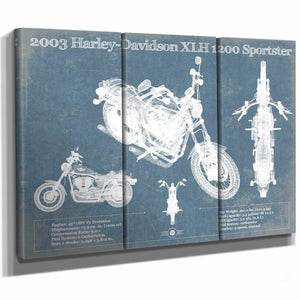 2003 Harley-Davidson XLH 1200 Sportster Blueprint Motorcycle Patent Print