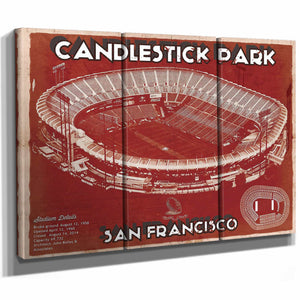 San Francisco 49ers - Vintage Candlestick Park Football Print