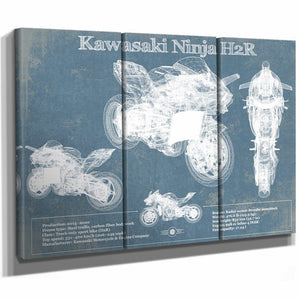 Kawasaki H2R Ninja Blueprint Motorcycle Patent Print