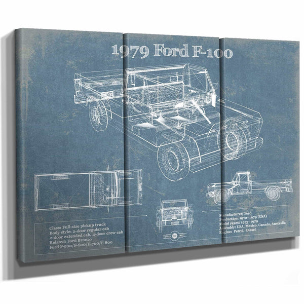 1979 Ford F-100 Blueprint Vintage Auto Print