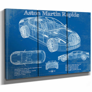 2011 Aston Martin Rapide Vintage Blueprint Auto Print