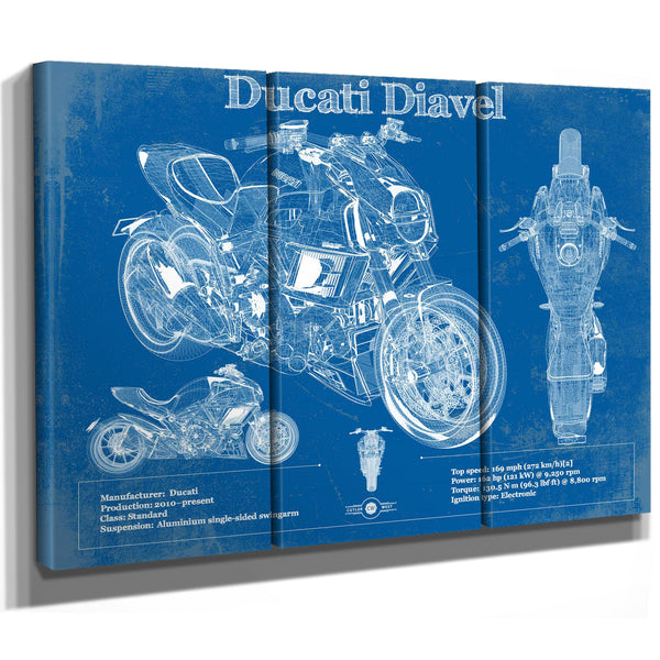 Ducati Diavel Blueprint Motorcycle Patent Print
