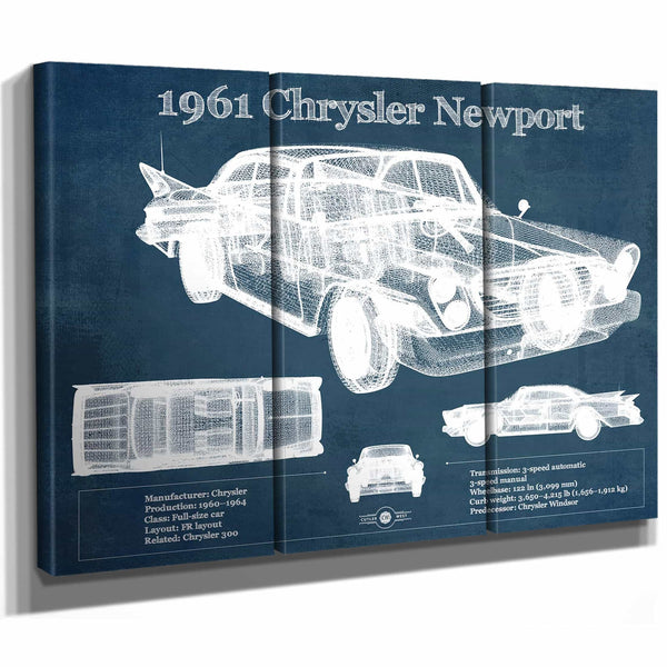 1961 Chrysler Newport Vintage Blueprint Auto Print