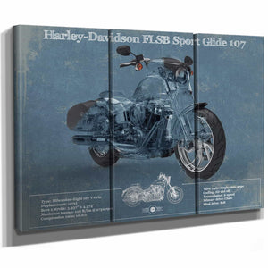Harley-Davidson FLSB Sport Glide Blueprint Motorcycle Patent Print