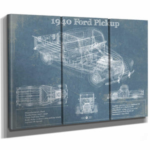 1940 Ford Pickup Vintage Blueprint Auto Print