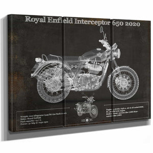 Royal Enfield Interceptor 650 2020 Blueprint Motorcycle Patent Print
