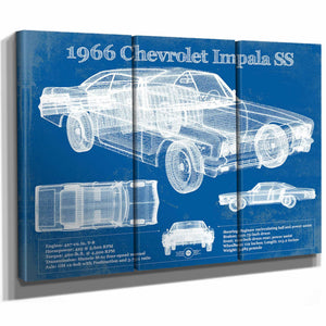1966 Chevrolet Impala SS Blueprint Vintage Auto Print