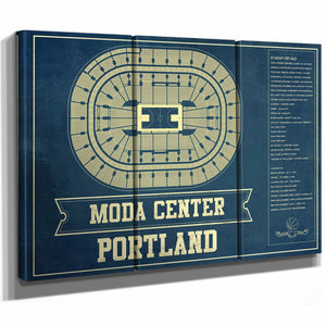 Portland Trail Blazers Moda Center Vintage Basketball Blueprint NBA Print