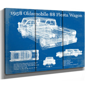 1958 Oldsmobile 88 Fiesta Wagon Vintage Blueprint Auto Print