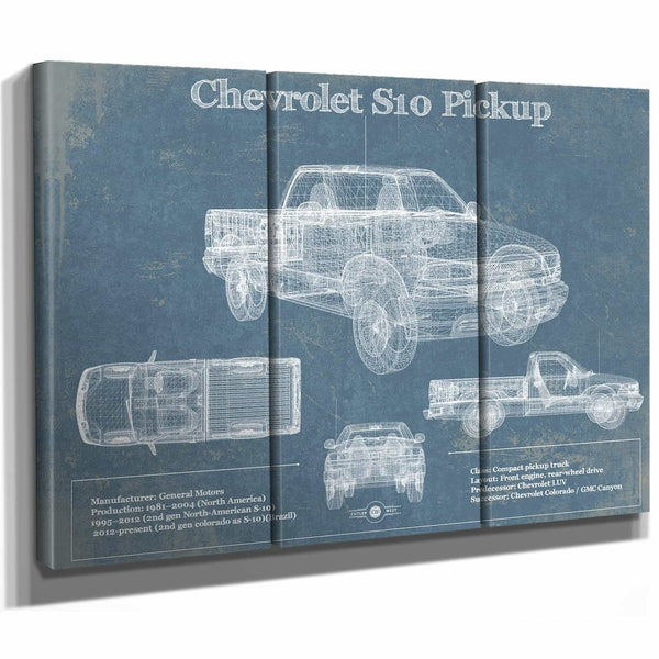 Chevrolet S10 Pickup Vintage Blueprint Auto Print