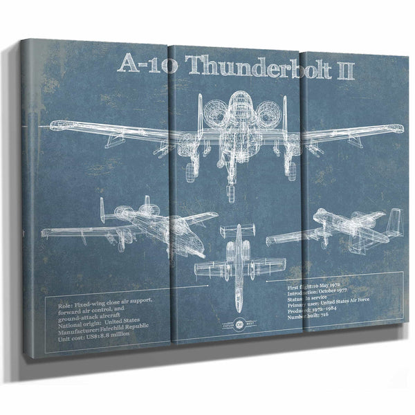 A-10 Thunderbolt II Patent Blueprint Original Military Wall Art