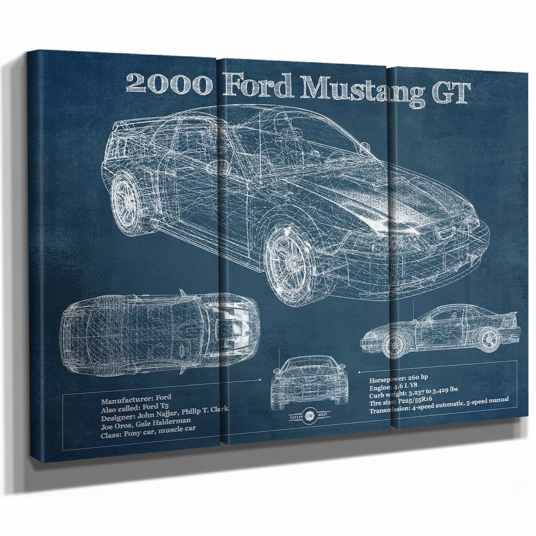 2000 Ford Mustang GT Wall Art Print | Cutler West