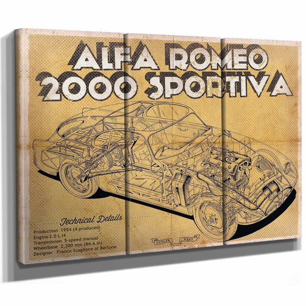 Vintage Alfa Romeo 2000 Sportiva Sports Car Print