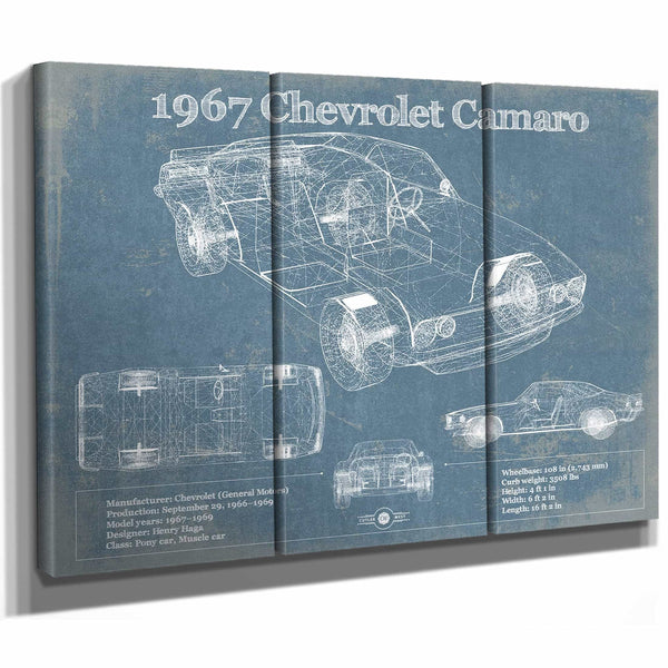 1967 Chevrolet Camaro Original Vintage Car Print