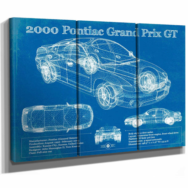 2000 Pontiac Grand Prix GT Vintage Blueprint Auto Print