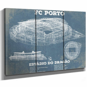 F.C. Porto Estadio Do Dragao Stadium Blueprint Vintage Soccer Print