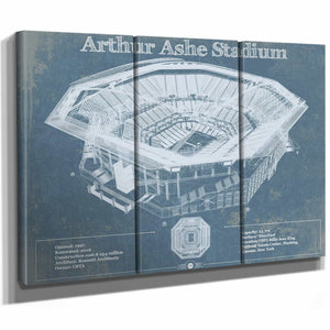 Vintage Arthur Ashe US Open Tennis Blueprint Art