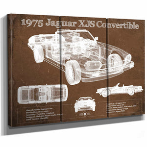 1975 Jaguar Xjs Convertible Vintage Blueprint Auto Print