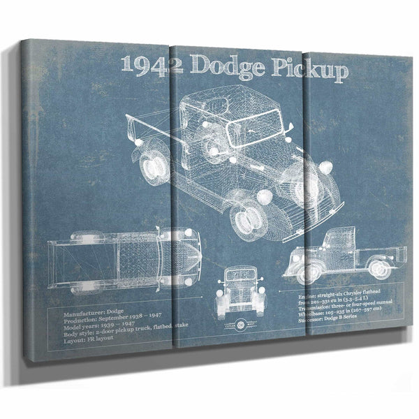 1942 Dodge Pickup Vintage Blueprint Auto Print