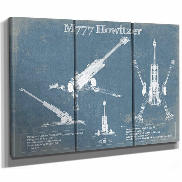 M777 155mm Howitzer Blueprint Vintage Military Print