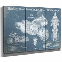Harley-Davidson FLTR Road Glide 2009 Blueprint Motorcycle Patent Print