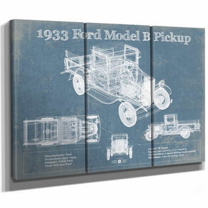 1933 Ford Model B Pickup Vintage Blueprint Auto Print