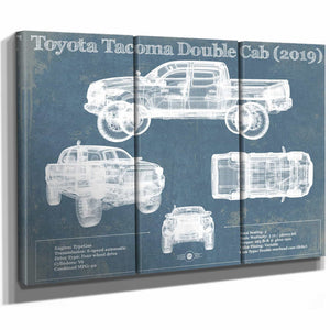 Toyota Tacoma Double Cab (2019) Vintage Blueprint Auto Print