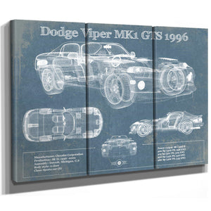 Dodge Viper Vintage Blueprint Auto Print