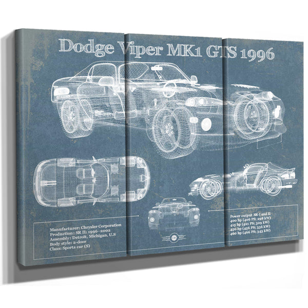 Dodge Viper Vintage Blueprint Auto Print