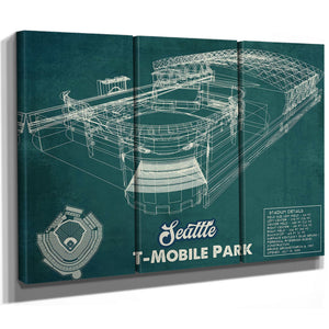 Seattle Mariners T- Mobile Park Vintage Baseball Frame Print 2019