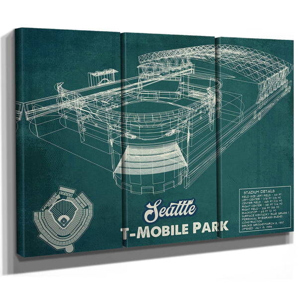 Seattle Mariners T- Mobile Park Vintage Baseball Frame Print 2019