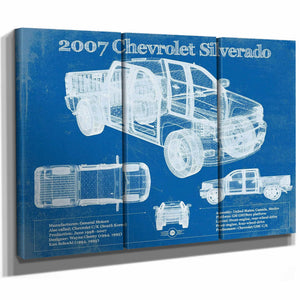 2007 Chevrolet Silverado 1500 Vintage Blueprint Auto Print