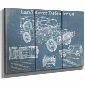 Land Rover Defender 90 Blueprint Vintage Auto Patent Print