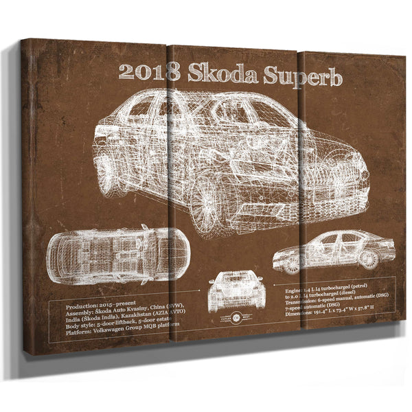 2018 Skoda Superb Vintage Blueprint Auto Print